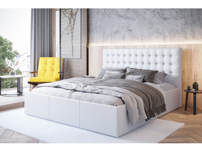 Łóżko tapicerowane Prato 140 Madryt 920 biały