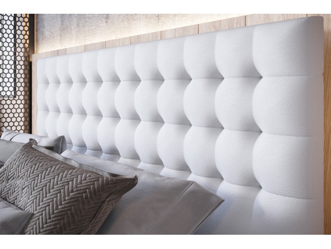 Łóżko tapicerowane Prato 140 Madryt 920 biały