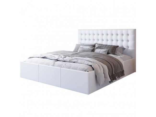 Łóżko tapicerowane Prato 160 Madryt 920 biały - widok z przodu