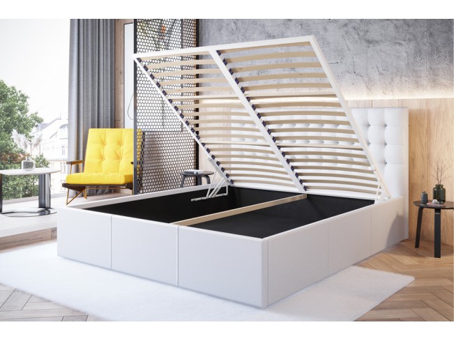 Łóżko tapicerowane Prato 160 Madryt 920 biały