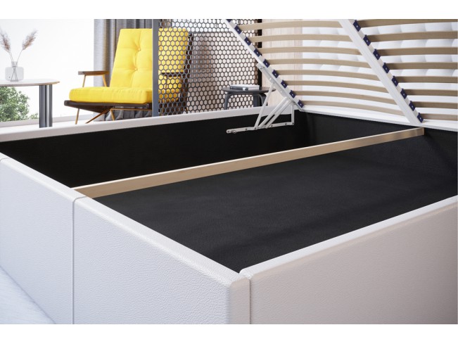 Łóżko tapicerowane Prato 180 Madryt 920 biały