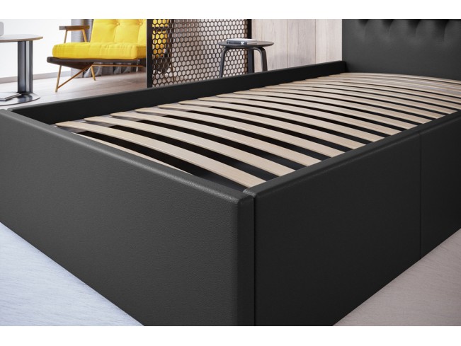 Łóżko tapicerowane Prato 120 Madryt 9100 czarny