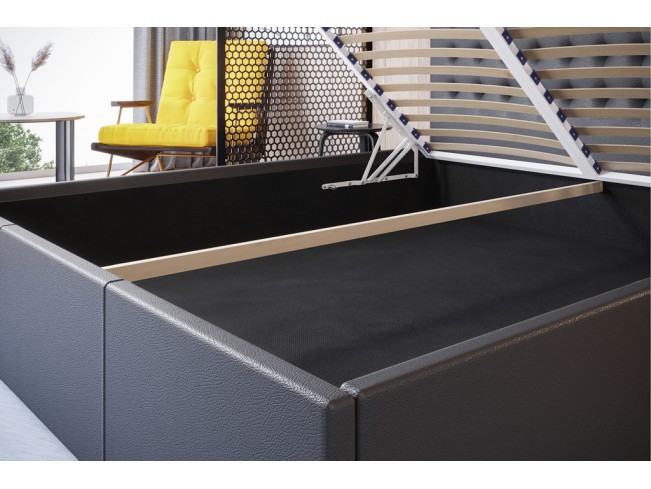 Łóżko tapicerowane Prato 140 Madryt 9100 czarny