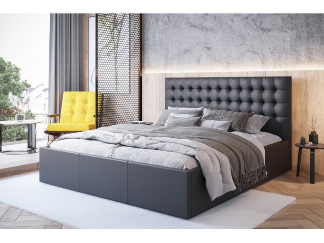 Łóżko tapicerowane Prato 180 Madryt 9100 czarny