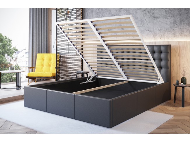 Łóżko tapicerowane Prato 180 Madryt 9100 czarny