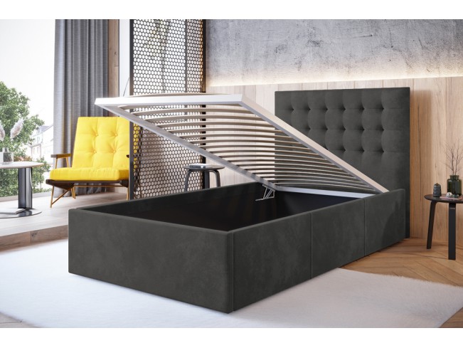 Łóżko tapicerowane Prato 90 Kronos 22 stalowy