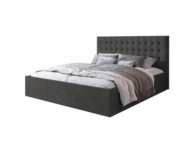 Łóżko tapicerowane Prato 160 Kronos 22 stalowy - widok z przodu