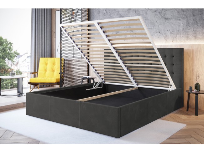 Łóżko tapicerowane Prato 180 Kronos 22 stalowy