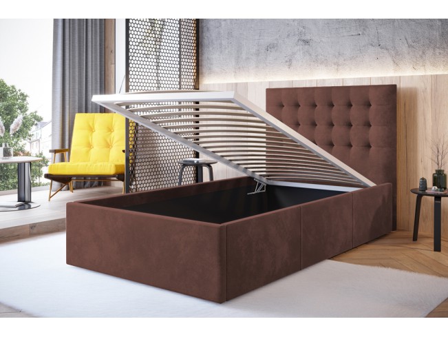 Łóżko tapicerowane Prato 90 Kronos 29 łososiowy