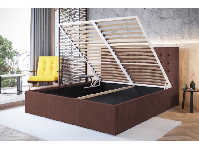 Łóżko tapicerowane Prato 140 Kronos 29 łososiowy