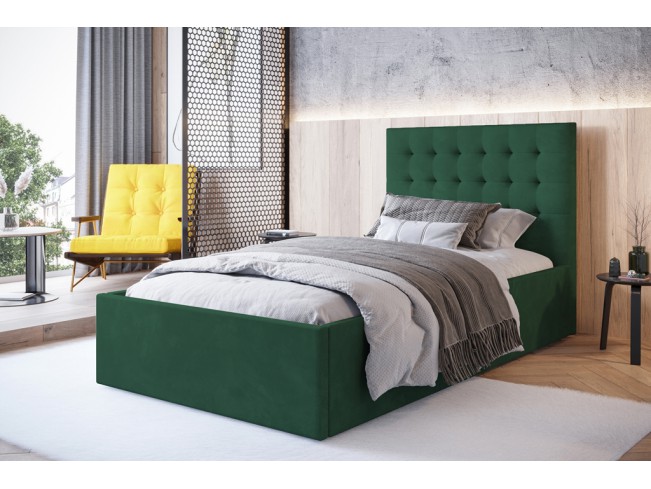 Łóżko tapicerowane Prato 90 Kronos 19 butelkowa zieleń