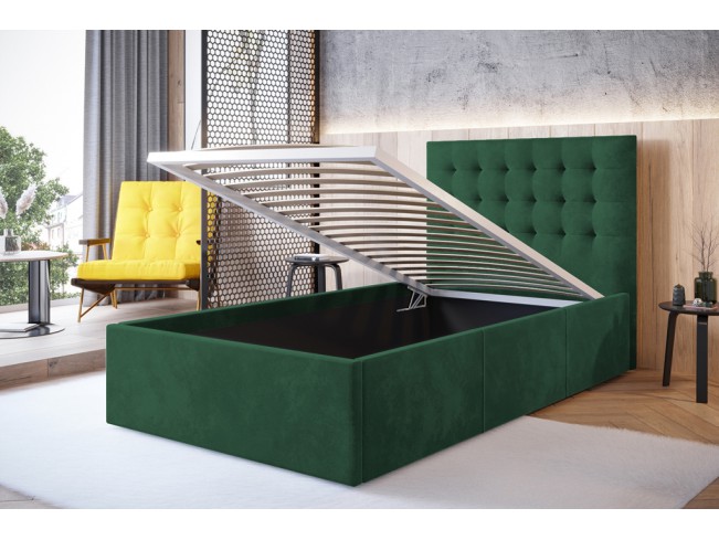 Łóżko tapicerowane Prato 120 Kronos 19 butelkowa zieleń
