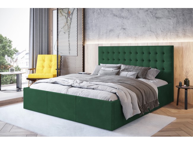 Łóżko tapicerowane Prato 140 Kronos 19 butelkowa zieleń