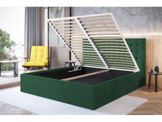Łóżko tapicerowane Prato 180 Kronos 19 butelkowa zieleń