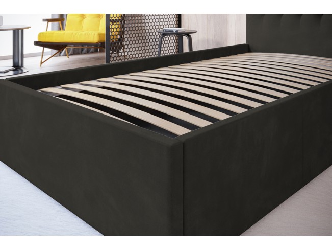 Łóżko tapicerowane Prato 90 Kronos 34 ciemny szary