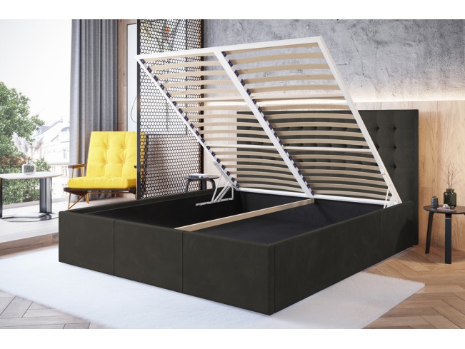 Łóżko tapicerowane Prato 140 Kronos 34 ciemny szary