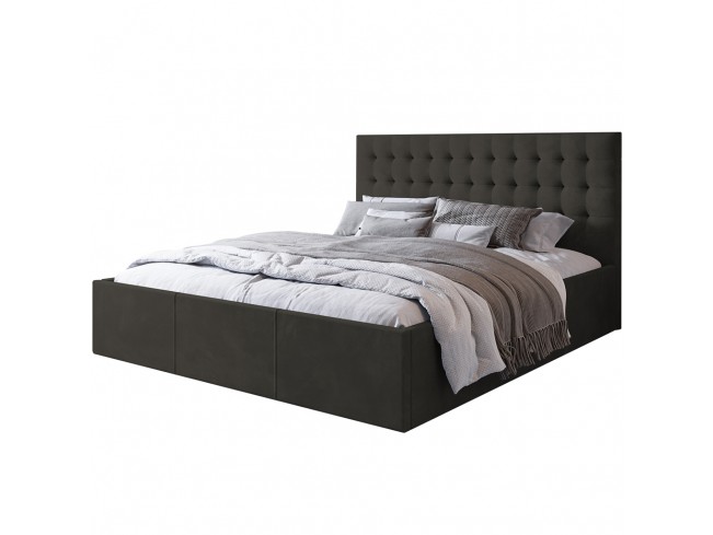 Łóżko tapicerowane Prato 160 Kronos 34 ciemny szary - widok z przodu