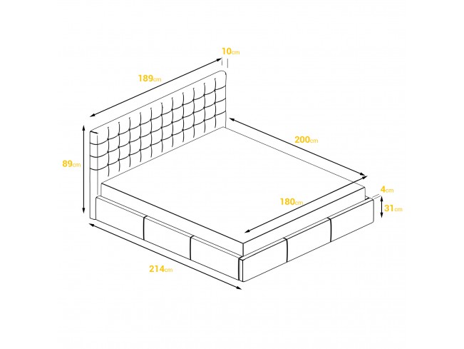 Łóżko tapicerowane PRATO KR-34 180