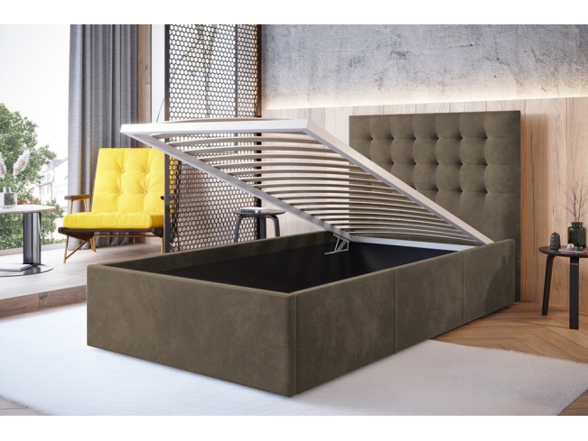 Łóżko tapicerowane Prato 90 Monolith 09 jasny brąz