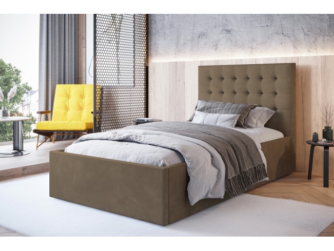 Łóżko tapicerowane Prato 120 Monolith 09 jasny brąz