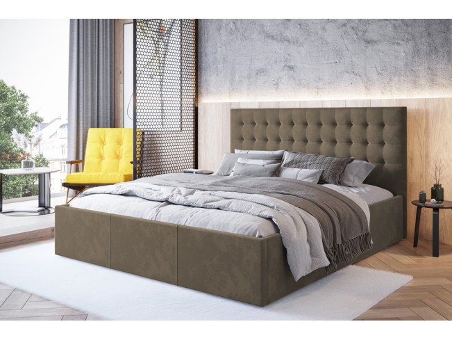 Łóżko tapicerowane Prato 140 Monolith 09 jasny brąz