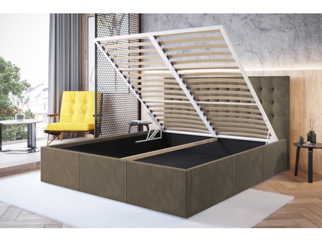 Łóżko tapicerowane Prato 160 Monolith 09 jasny brąz