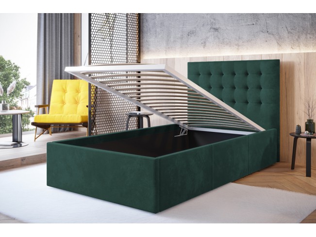 Łóżko tapicerowane Prato 120 Monolith 37 zielony