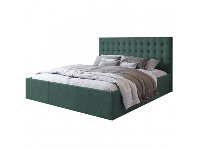 Łóżko tapicerowane Prato 140 Monolith 37 zielony - widok z przodu
