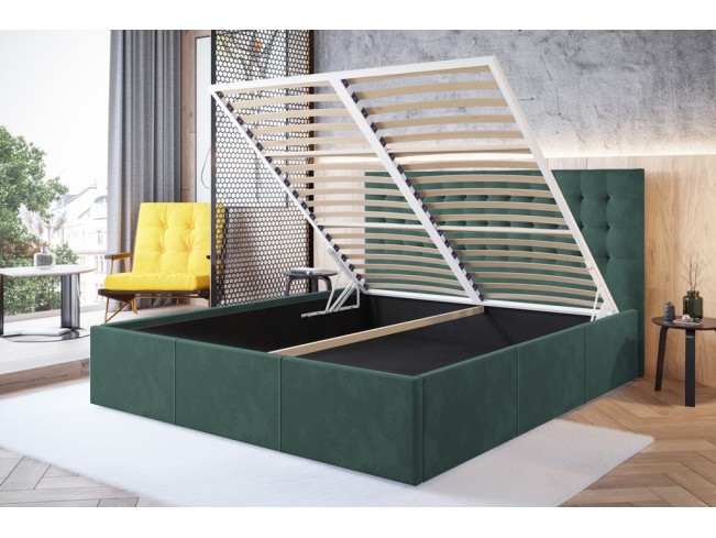 Łóżko tapicerowane Prato 160 Monolith 37 zielony