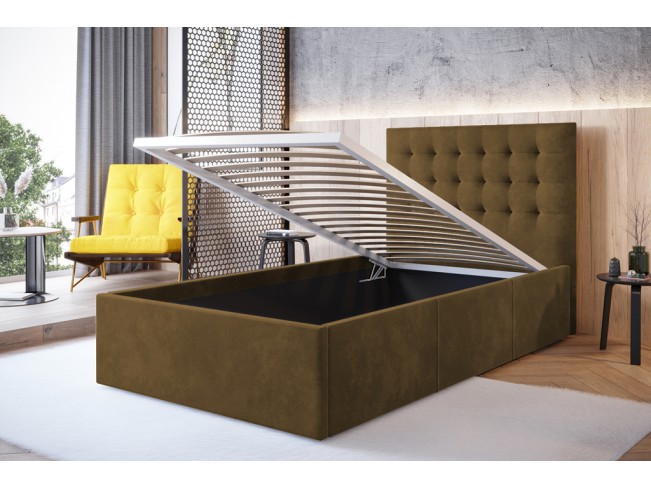Łóżko tapicerowane Prato 90 Monolith 48 miodowy