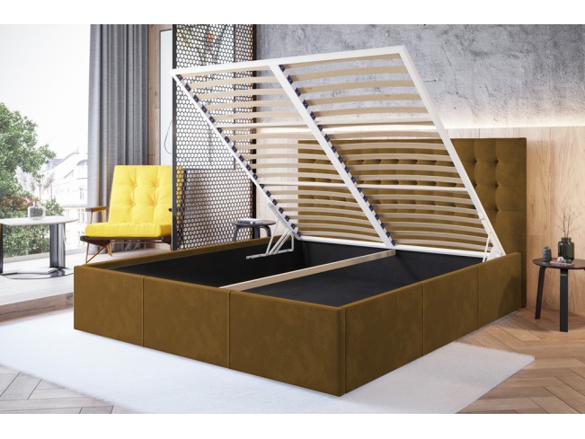 Łóżko tapicerowane Prato 140 Monolith 48 miodowy