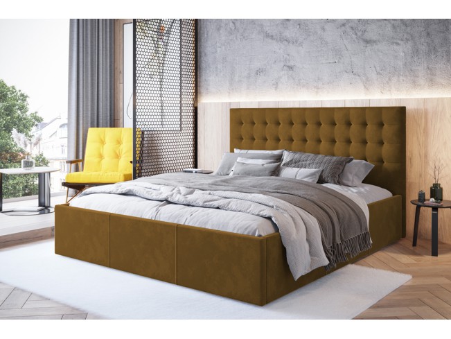 Łóżko tapicerowane Prato 180 Monolith 48 miodowy