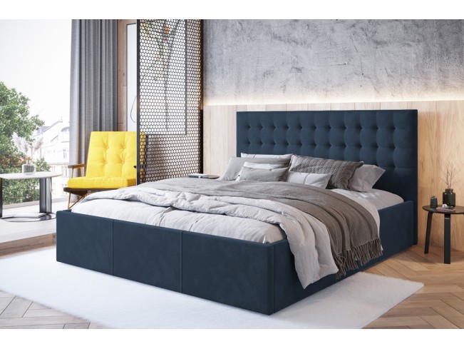 Łóżko tapicerowane Prato 180 Monolith 77 granatowy