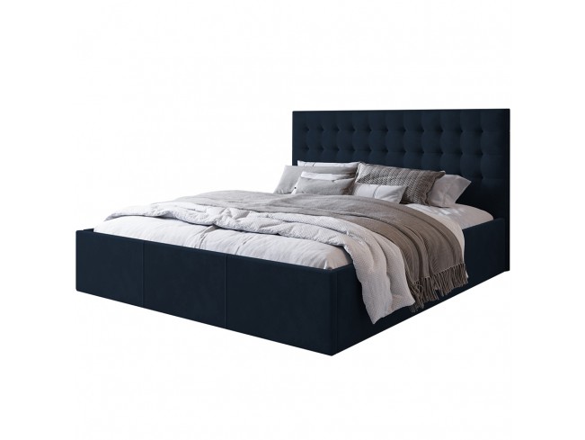 Łóżko tapicerowane Prato 160 Monolith 79 ciemny granat - widok z przodu