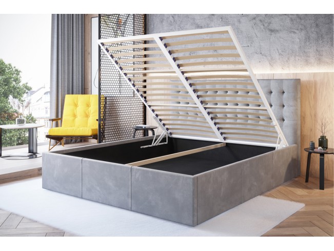 Łóżko tapicerowane Prato 160 Monolith 84 jasny szary