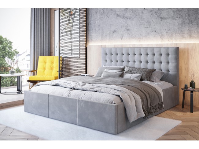 Łóżko tapicerowane Prato 180 Monolith 84 jasny szary