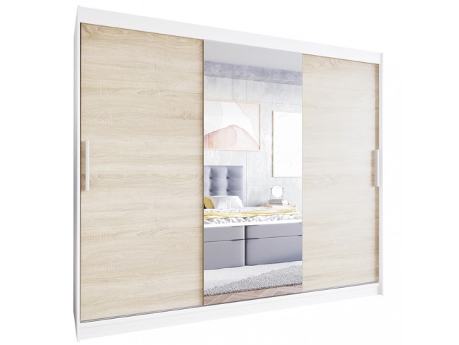 Szafa Lolo I 250 biały mat/sonoma -widok ogólny