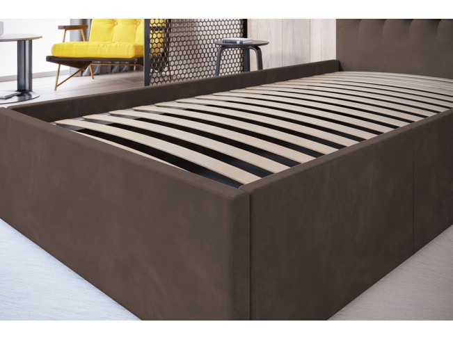 Łóżko tapicerowane Prato 120 Monolith 15 mleczna czekolada