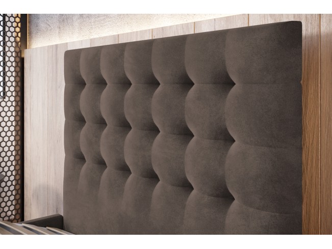 Łóżko tapicerowane Prato 120 Monolith 15 mleczna czekolada