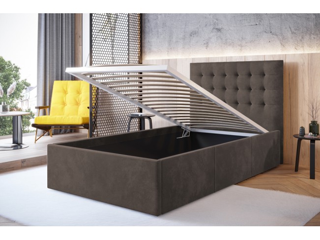 Łóżko tapicerowane Prato 120 Monolith 15 mleczna czekolada