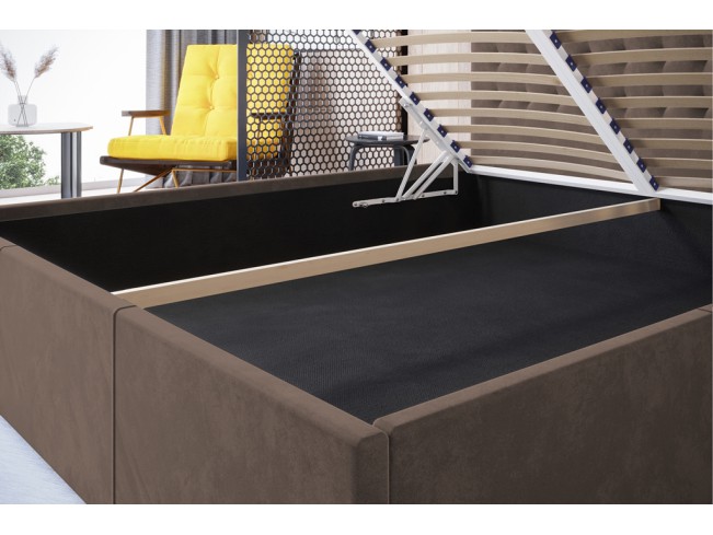 Łóżko tapicerowane Prato 180 Monolith 15 mleczna czekolada