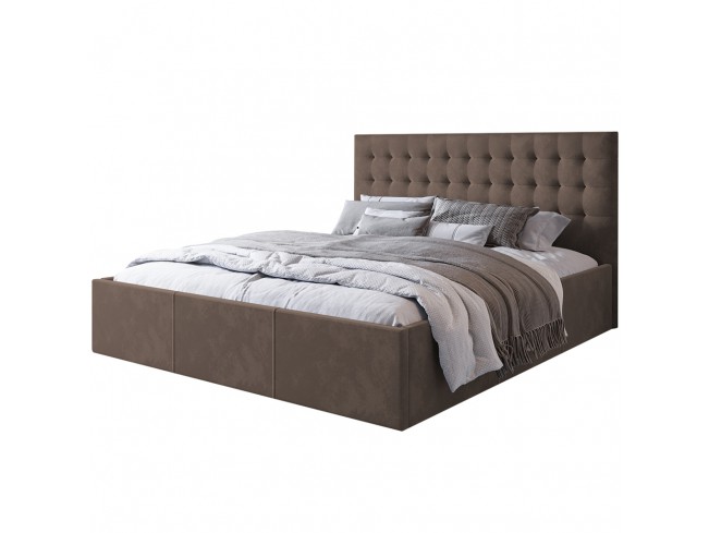 Łóżko tapicerowane Prato 180 Monolith 15 mleczna czekolada - widok z przodu