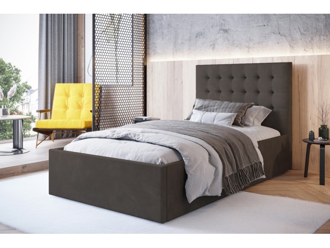 Łóżko tapicerowane Prato 90 Monolith 20 szary brąz