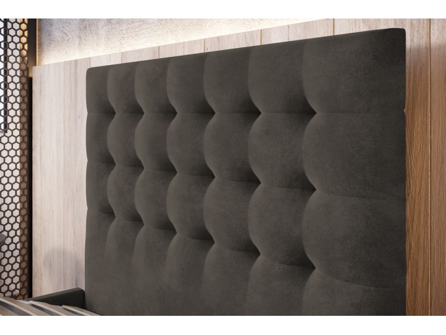 Łóżko tapicerowane Prato 90 Monolith 20 szary brąz