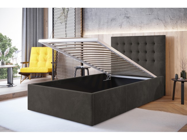 Łóżko tapicerowane Prato 120 Monolith 20 szary brąz
