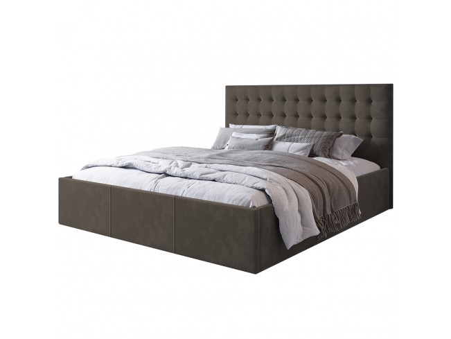 Łóżko tapicerowane Prato 140 Monolith 20 szary brąz - widok z przodu