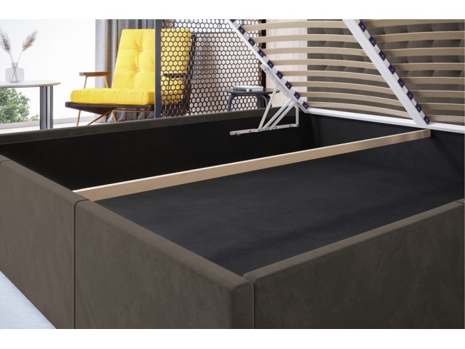 Łóżko tapicerowane Prato 160 Monolith 20 szary brąz