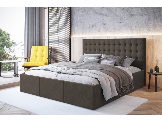 Łóżko tapicerowane Prato 180 Monolith 20 szary brąz