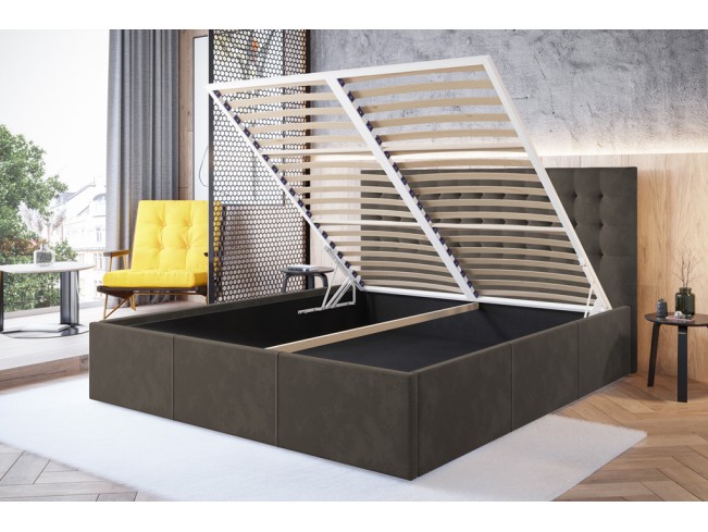 Łóżko tapicerowane Prato 180 Monolith 20 szary brąz