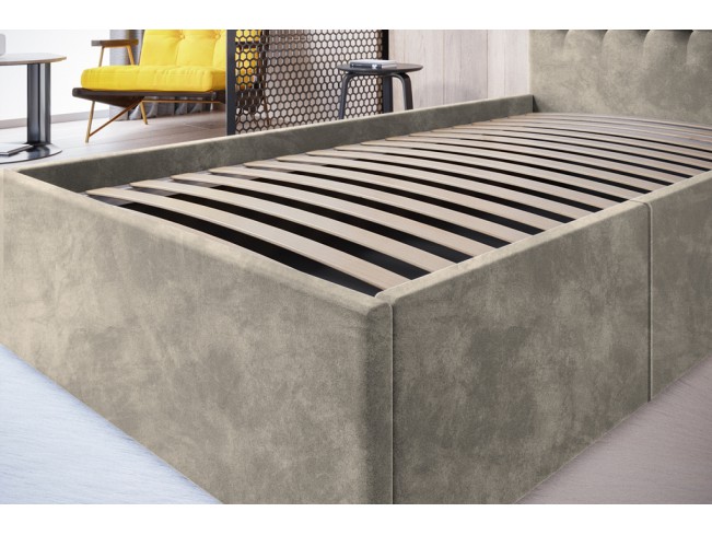 Łóżko tapicerowane Prato 80 Riviera 16 szary beż